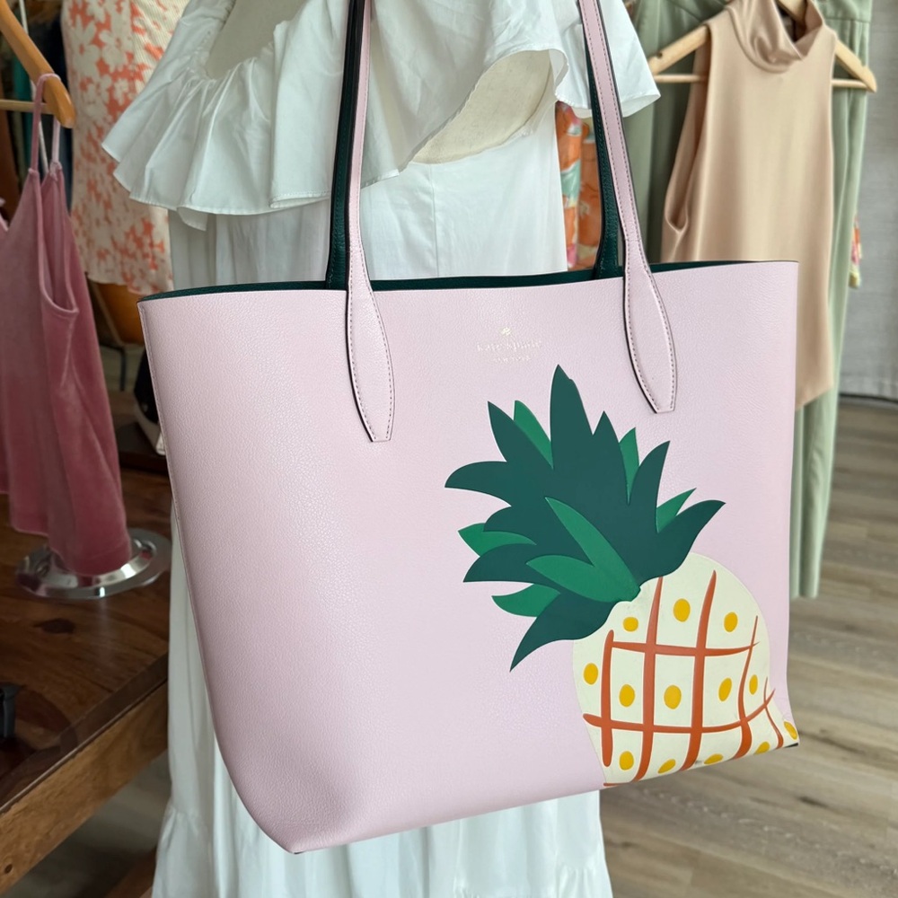 Kate Spade Colada Pineapple Graphic Tote Bag Purse - Picture 5 of 5
